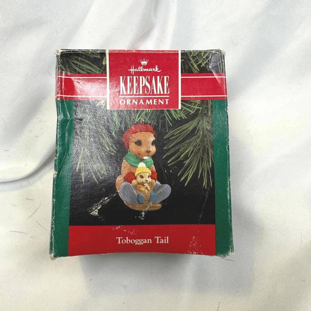 Hallmark "Toboggan Tail" Beaver‎ Ornament 1992